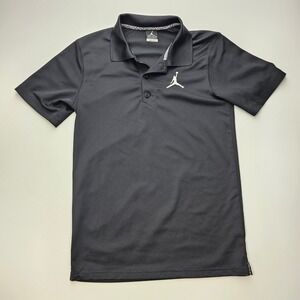 Jordan Mens Dri-FIT Polo Shirt Black Jumpman Logo Short Sleeve XS 885858-010